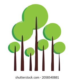 Colección de ilustraciones de árbol. Se puede usar para describir cualquier tema de la naturaleza o estilo de vida saludable.