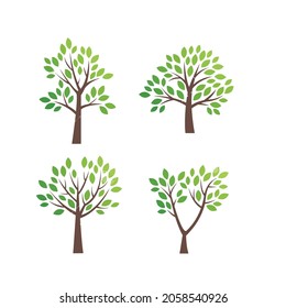 Colección de ilustraciones de árbol. Se puede usar para describir cualquier tema de la naturaleza o estilo de vida saludable.