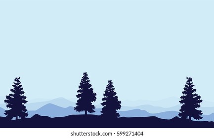 Collection of tree on the hill landscape