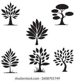 collection of tree vector silhouette style