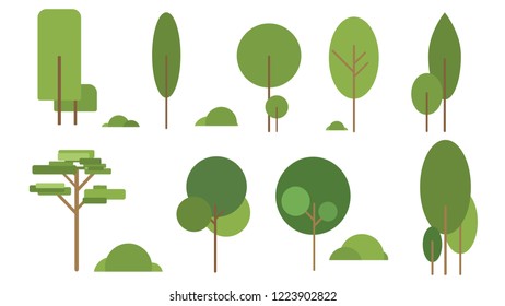 Collection of trees. Can be used to illustrate any nature. Vector illustration.
