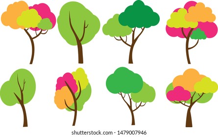 Collection of trees Can be used to any nature or healthy lifestyle topic