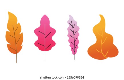 Collection trees cartoon park forest logo vector
