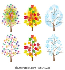 The collection of trees for design. Vector illustration