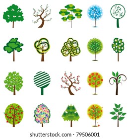 The collection of trees for design. Vector illustration