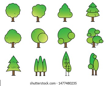 Collection of trees Icon. Can be used to illustrate any nature or healthy lifestyle topic.