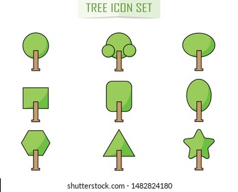 Collection of trees Icon. Can be used to illustrate any nature or healthy lifestyle topic.