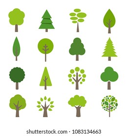 Collection of trees illustrations. Can be used to illustrate any nature or healthy lifestyle topic.