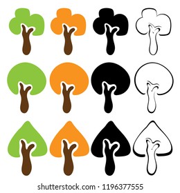 Collection of trees illustrations. Can be used to illustrate any nature or healthy lifestyle topic.