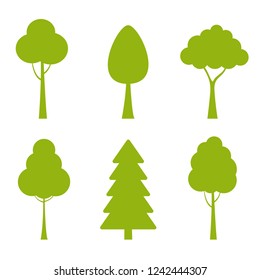 Collection of trees illustrations. Can be used to illustrate any nature or healthy lifestyle topic.
