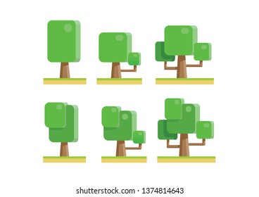 Collection of trees illustrations. Can be used to illustrate any nature or healthy lifestyle topic 