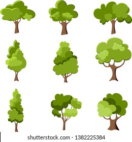 Collection Trees Cartoon Illustrations Can Be Stock Vector (Royalty ...