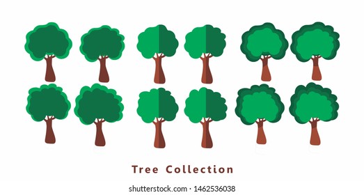 Collection of trees illustrations. Can be used to illustrate any nature.
