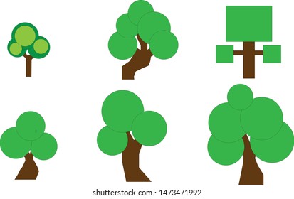 Collection of trees illustrations. Can be used to illustrate any nature or healthy lifestyle topic.