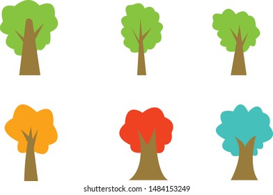 Collection of trees illustrations. Can be used to illustrate any nature or healthy lifestyle topic.