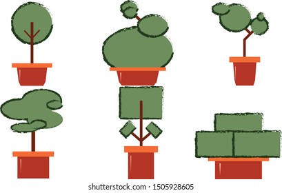 Collection of trees illustrations. Can be used to illustrate any nature or healthy lifestyle topic.