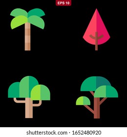 Colección de ilustraciones arbóreas. Se puede usar para ilustrar cualquier tema de la naturaleza o estilo de vida saludable.