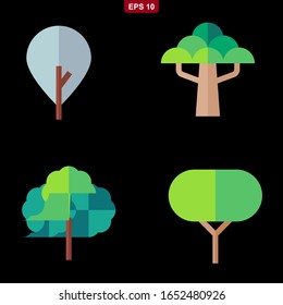 Collection of trees illustrations. Can be used to illustrate any nature or healthy lifestyle topic.