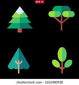 Collection of trees illustrations. Can be used to illustrate any nature or healthy lifestyle topic.