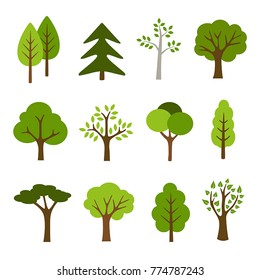 Коллекция иллюстраций деревьев. Может быть использован для иллюстрации любой темы природы или здорового образа жизни.