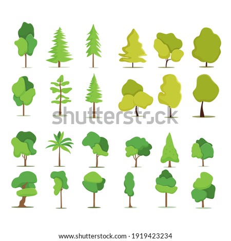 Collection of trees illustrations. Can be used to illustrate any nature or healthy lifestyle topic.