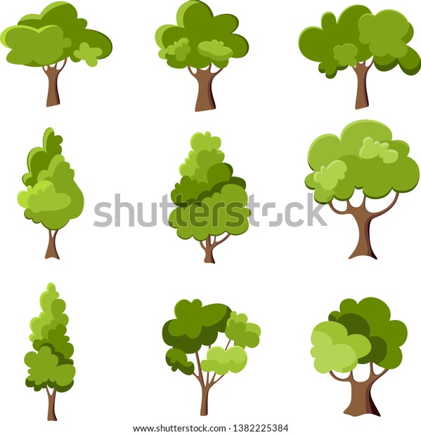 Collection Trees Illustrations Can Be Used Stock Vector (Royalty Free ...