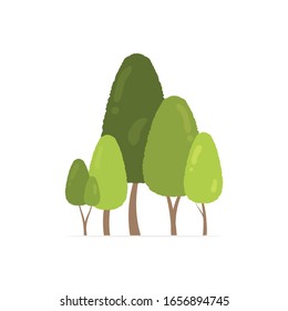 Collection of trees illustrations. - nature or healthy lifestyle topic.