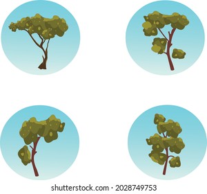 Collection of trees illustrations, Tree icon set vector art, Can be used to illustrate any nature or healthy lifestyle work.