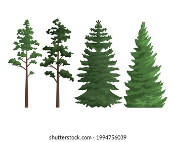 collection of trees nature icons