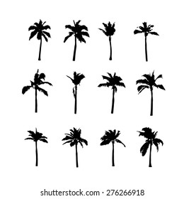 Collection of trees silhouette on vector style
