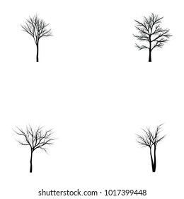 Collection of trees silhouettes