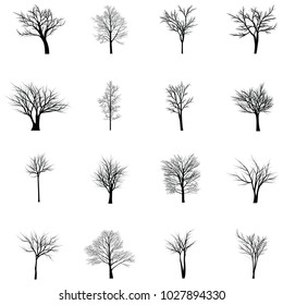 Collection Trees Silhouettes Stock Vector (Royalty Free) 1027894330 ...