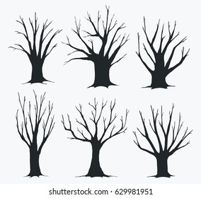 Collection of trees silhouettes