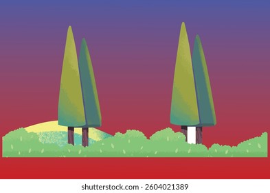 Collection of trees. tree set Colors background. vector illustration