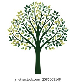 Collection of trees. tree set isolated on white backgroun