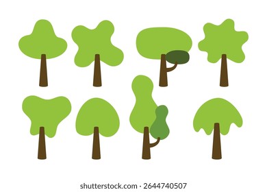 Collection of trees. tree set isolated on white background. vector illustration