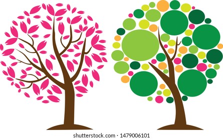 Collection of trees vector. Can be used to  any nature or healthy lifestyle topic.
