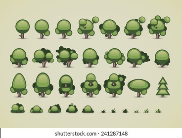 Collection of trees for video games