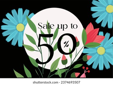 Collection of trendy abstract sale vector templates with floral and promotion patterns. Black Friday sale discount for social media posts, mobile apps, banners design and website, internet ads