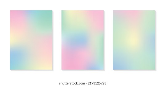 Colección de ilustraciones de juego de degradados vectoriales coloridos y de moda. Diseño de plantilla moderno, textura granulada. Para folletos, publicaciones en medios sociales, pantallas, aplicaciones móviles, portadas, fondos de pantalla y marca.
