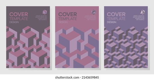 Colección de diseño minimalista de formas geométricas 3d de diseño. Resumen de fondo de ilusión óptica isométrica dinámica para folletos, volantes, impresiones, carteles, diseños.