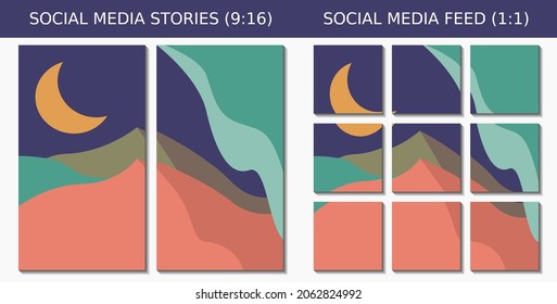 Collection of trendy minimalist abstract aesthetic background vector illustrations. Social media feeds and story backgrounds. print-ready modern wall poster decoration