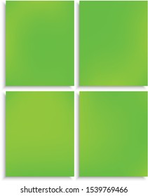 Collection of trendy modern abstract backgrounds. Vector illustration themes. Effective backdrops with soft shadow. Green elegant and easy editable original banner templates.