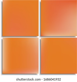 Collection of trendy modern abstract backgrounds. Vector illustration layout. Magic backdrop with soft shadow. Orange elegant and easy editable original banner templates.