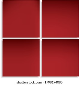 Colección de fondo abstracto moderno y moderno. Espacio de ilustración vectorial. Sombras frescas con sombra suave. Plantillas de banners originales, rojas, elegantes y fáciles de editar.