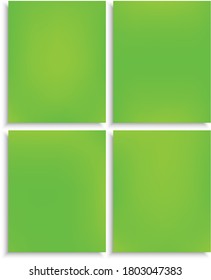 Collection of trendy modern abstract backgrounds. Fresh backdrops with soft shadow. Vector illustration elements. Green elegant and easy editable original banner templates.
