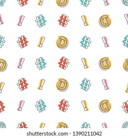 Collection of trendy seamless patterns. Pattern is suitable for posters, postcards, fabric or wrapping paper - stock vector