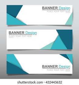 Collection triangle blue horizontal business banner set vector templates. clean modern geometric abstract background layout for website design. simple creative cover header. in rectangle size