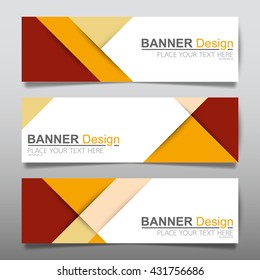Collection triangle yellow horizontal business banner set vector templates. clean modern geometric abstract background layout for website design. simple creative cover header. in rectangle size