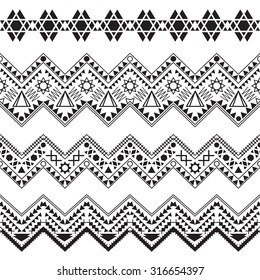 Collection Tribal Borders Vector Illustration Stock Vector (Royalty ...